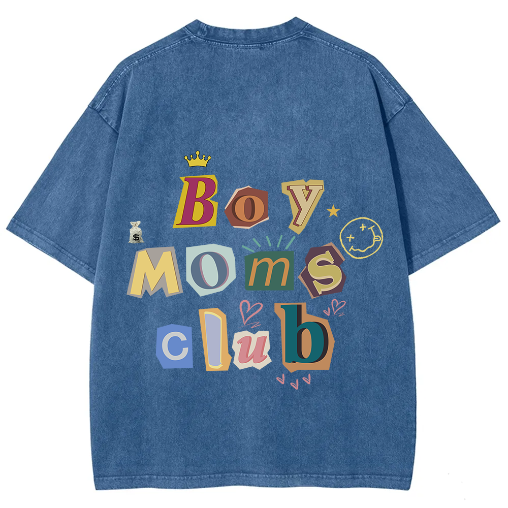 Boy Moms Club Unisex Fit Washed T-Shirt
