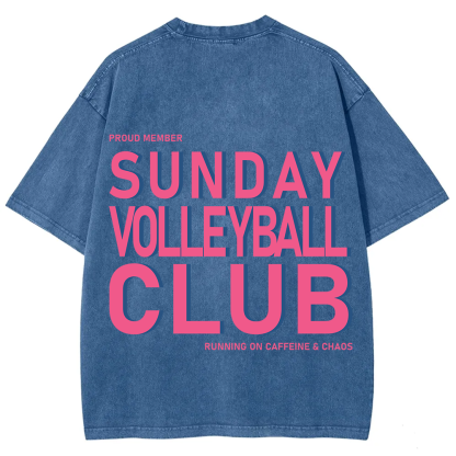 Sunday Volleyball Club Unisex Fit Washed T-Shirt