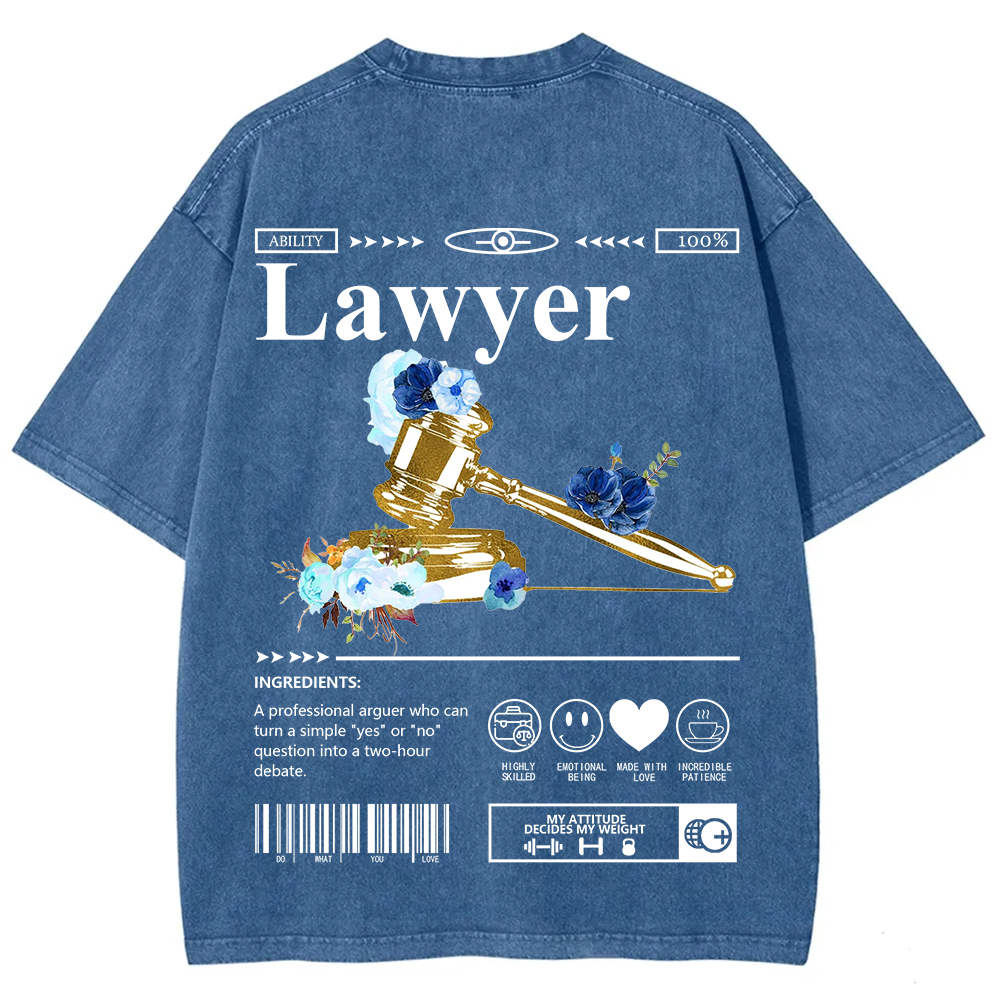Lawyer Unisex Fit Washed T-Shirt?