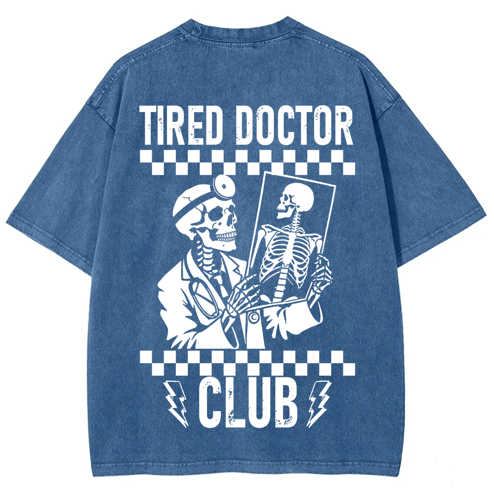 Tired Doctor Club Unisex Fit Washed T-Shirt