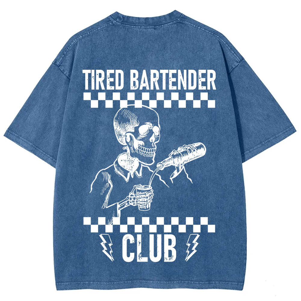Tired Bartender Club Unisex Fit Washed T-Shirt?