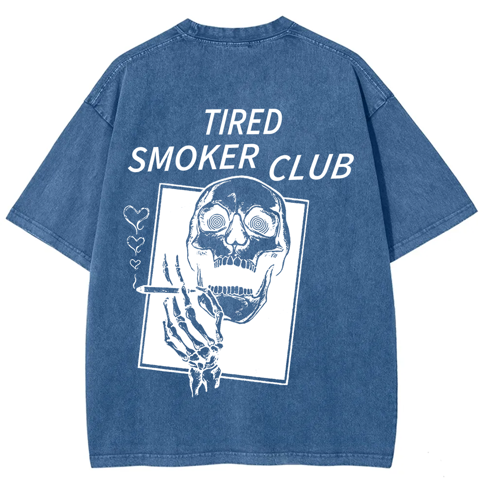 Tired Smoker Club Unisex Fit Washed T-Shirt