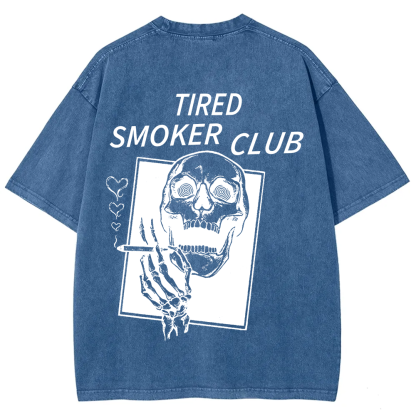 Tired Smoker Club Unisex Fit Washed T-Shirt