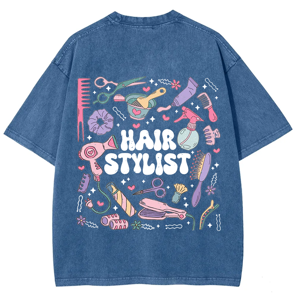 Hair Stylist Unisex Fit Washed T-Shirt