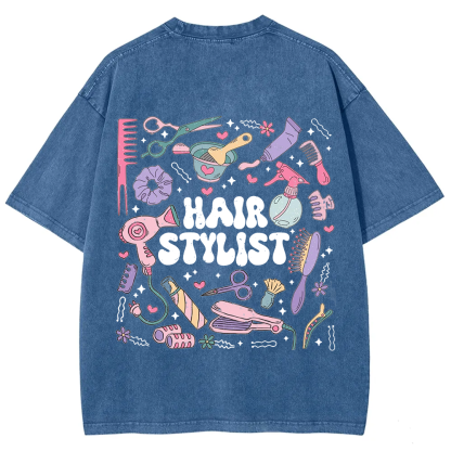 Hair Stylist Unisex Fit Washed T-Shirt