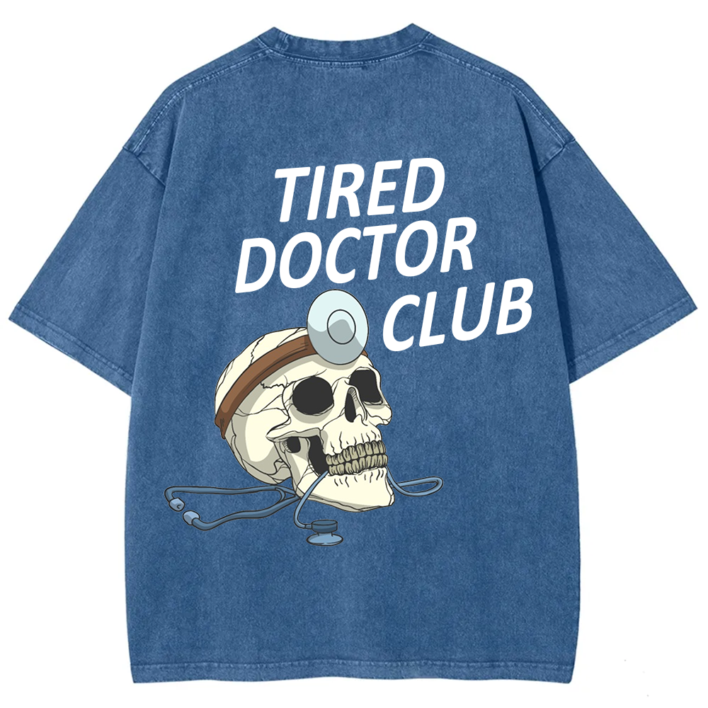 Tired Doctor Club Unisex Fit Washed T-Shirt
