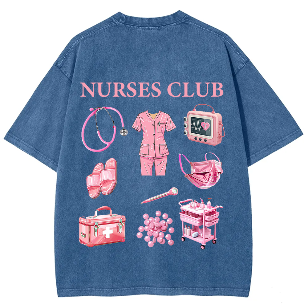 Nurses Club Unisex Fit Washed T-Shirt