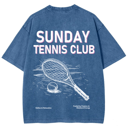 Sunday Tennis Club Unisex Fit Washed T-Shirt