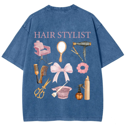 Hair Stylist Unisex Fit Washed T-Shirt