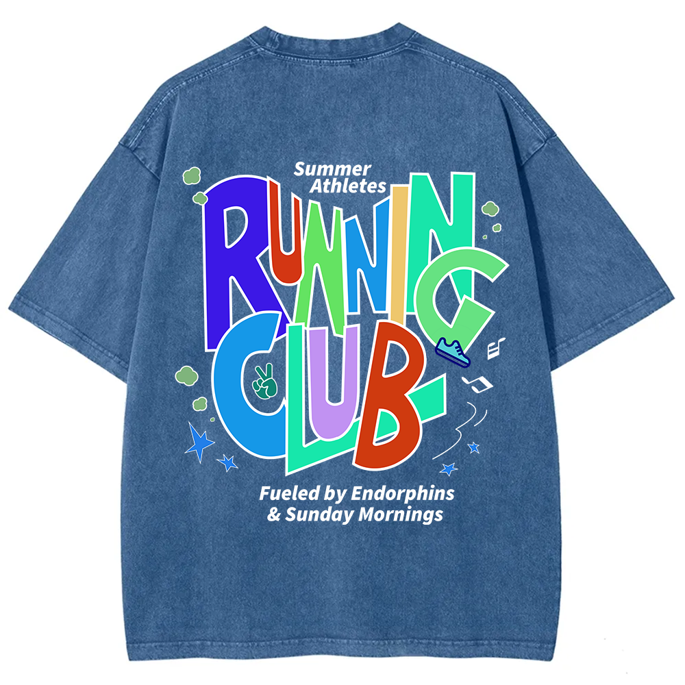Running Club Unisex Washed T-Shirt