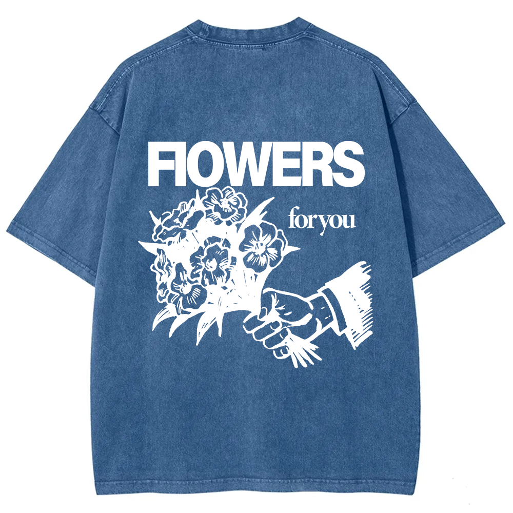 Flowers For You Unisex Fit Washed T-Shirt?