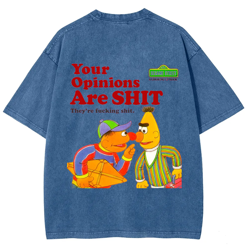Sesame Street Your Opinions Are SHIT Casual Printed t-Shirt