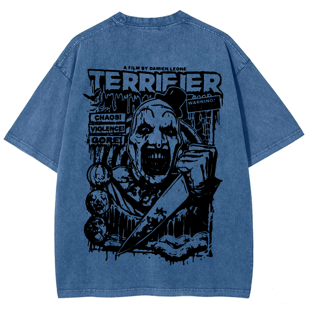 Unisex Vintage Terrifier Print Casual t-Shirt