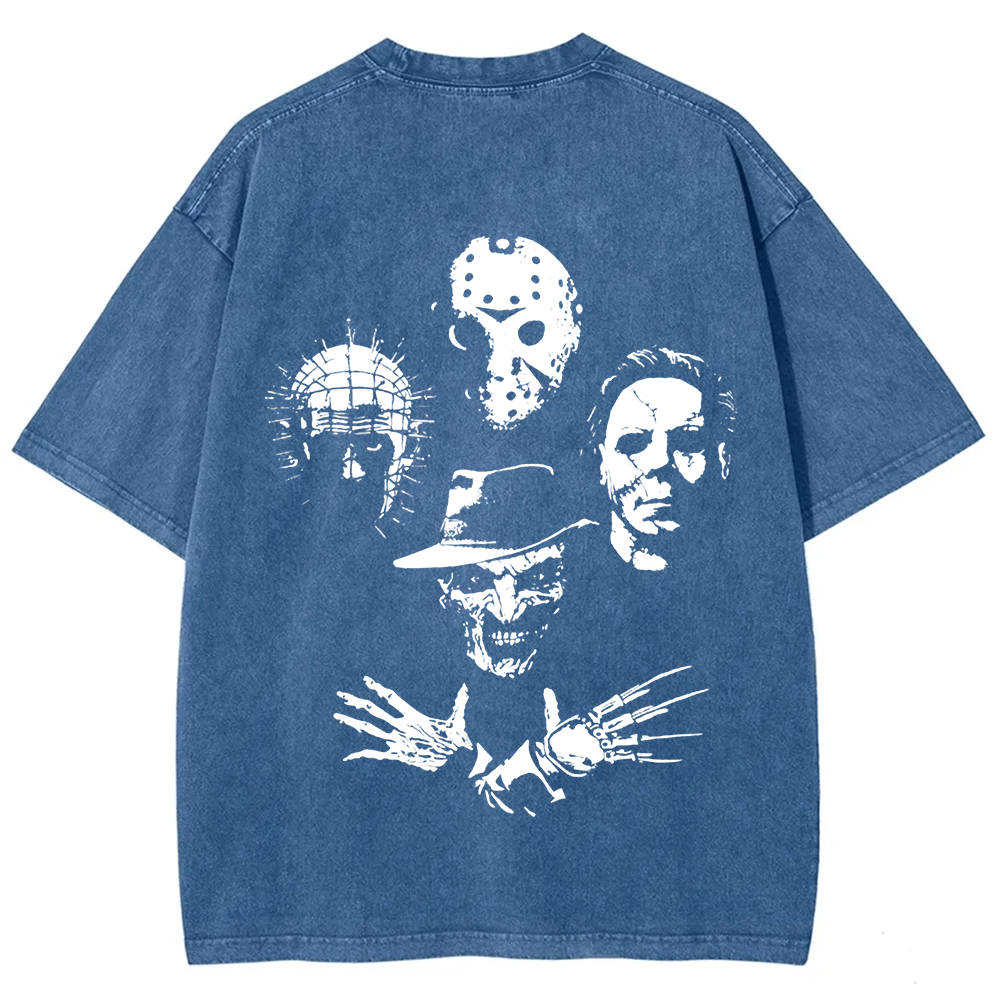 Horror Film t-Shirt Halloween Freddie Jason Hellraiser Grunge Rock Retro Black