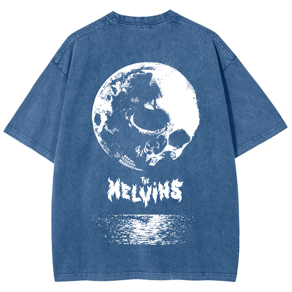 Unisex Washed The Melvins Concert Tour Moon t-Shirt