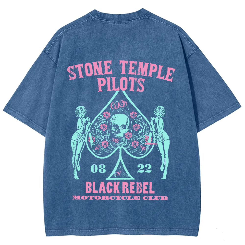 Unisex Washed Stone Temple Pilots Band t-Shirt