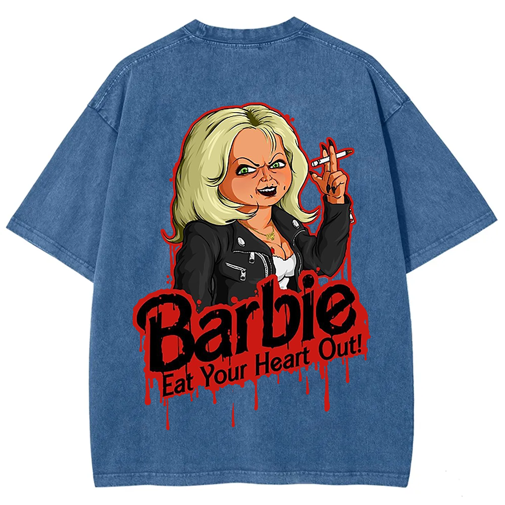 Unisex Casual chucky Barbie- Eat your heart out Printed t-Shirt