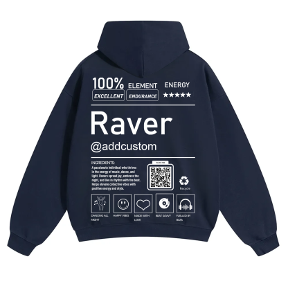 Addcustom QR Code Raver Solid Color Hoodie wearishow
