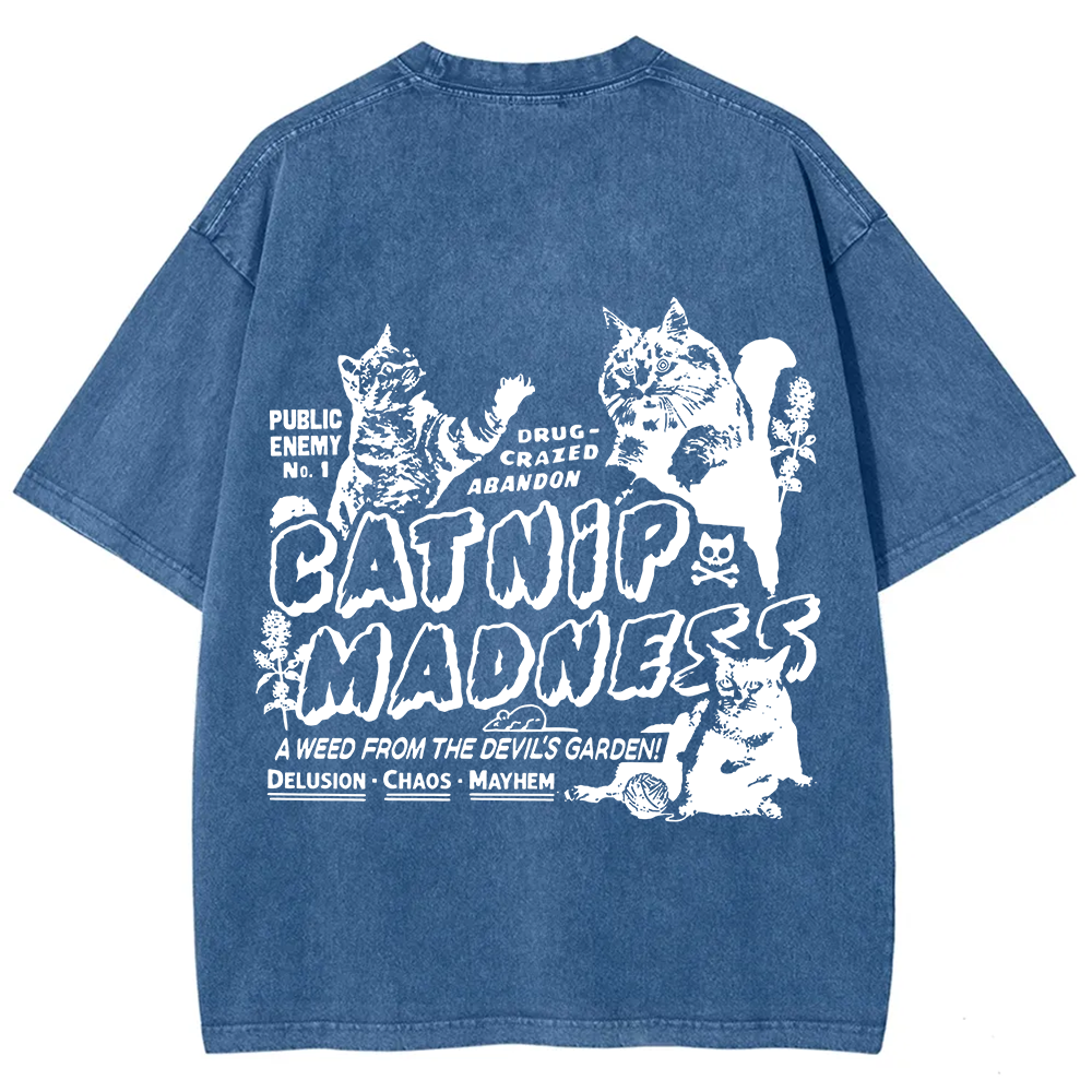 Unisex Vintage Washed catnip madness t-Shirt