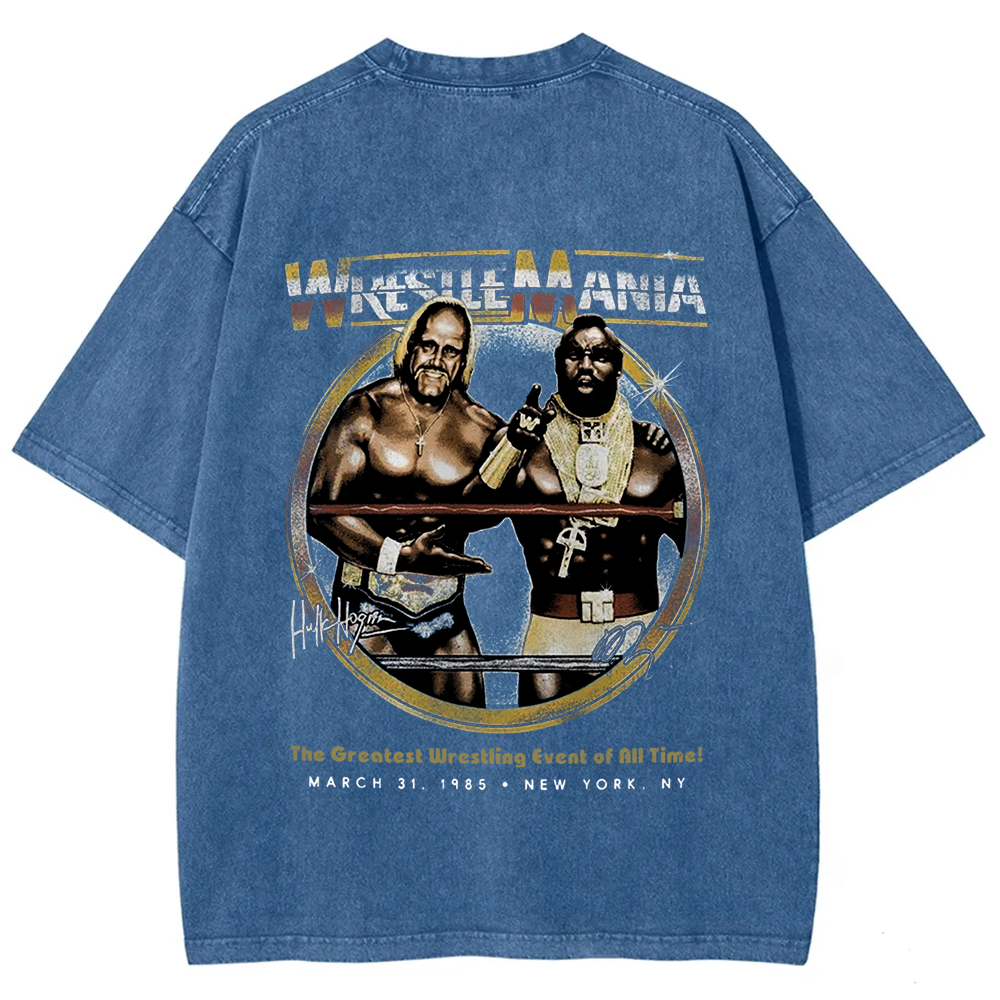 WWE Wrestle Mania - Hulk Hogan vs Mr T Casual Printed t-Shirt