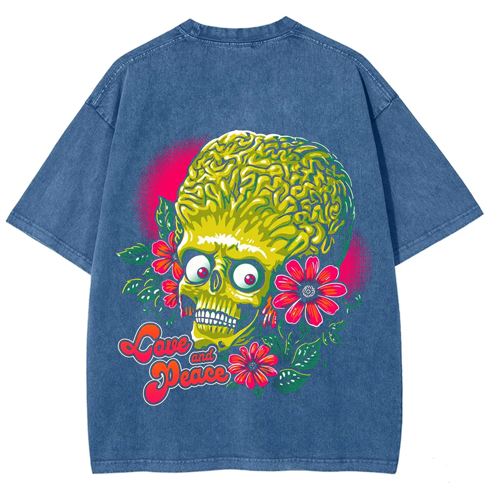 Unisex Vintage Washed  Love and Peace  t-Shirt