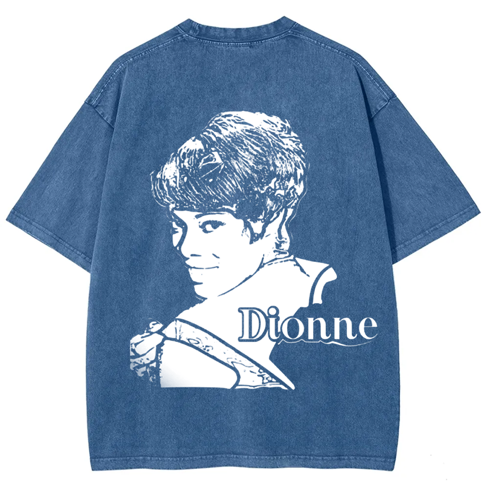 Unisex Vintage Washed  Dionne Warwick Singer  t-Shirt