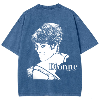 Unisex Vintage Washed  Dionne Warwick Singer  t-Shirt