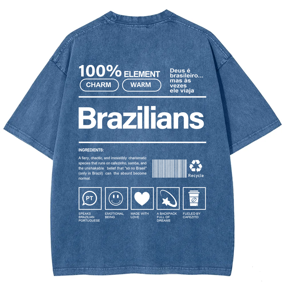 Brazilians Unisex Fit  Washed T-Shirt