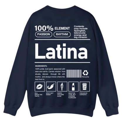 Latina Unisex Fit  Casual Crewneck Sweatshirt wearishow