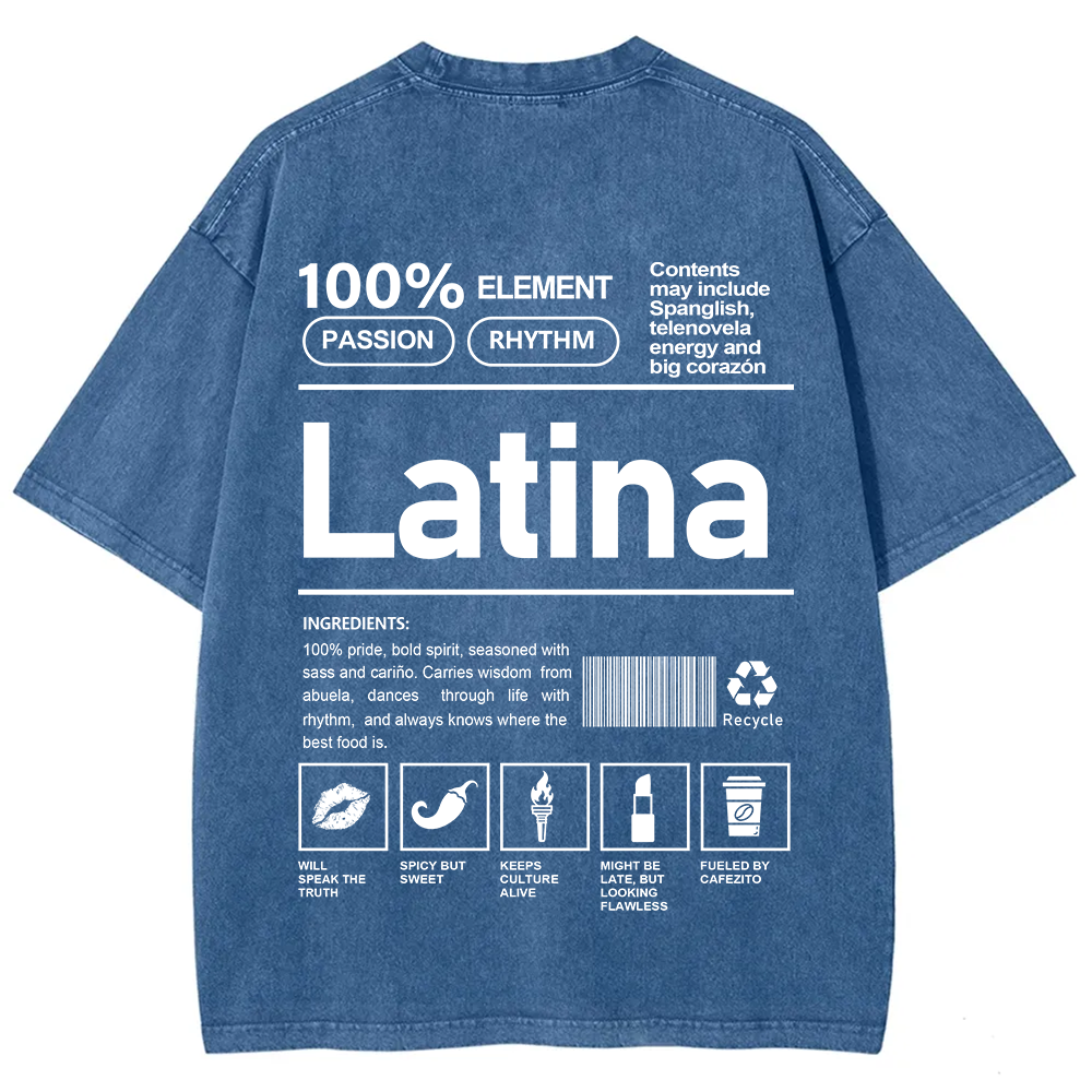 Latina Unisex Fit  Washed T-Shirt