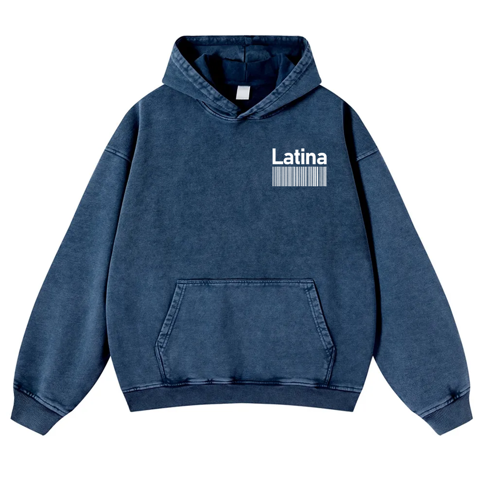 Latina Unisex Fit  Washed Hoodie wearishow