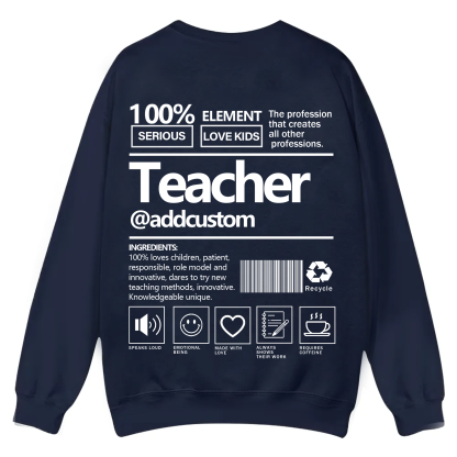 Teacher Addcustom Casual Crewneck Sweatshirt wearishow