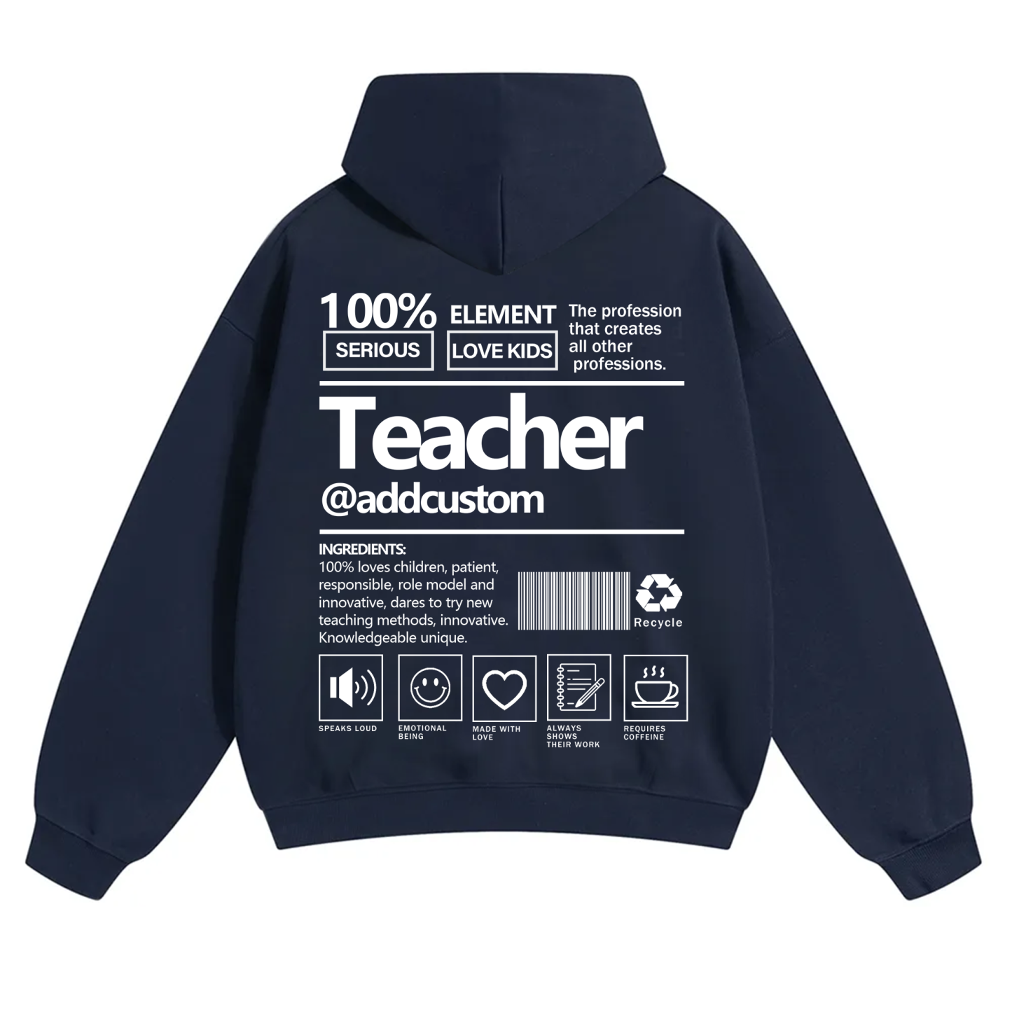 Teacher Addcustom Solid Color Hoodie wearishow