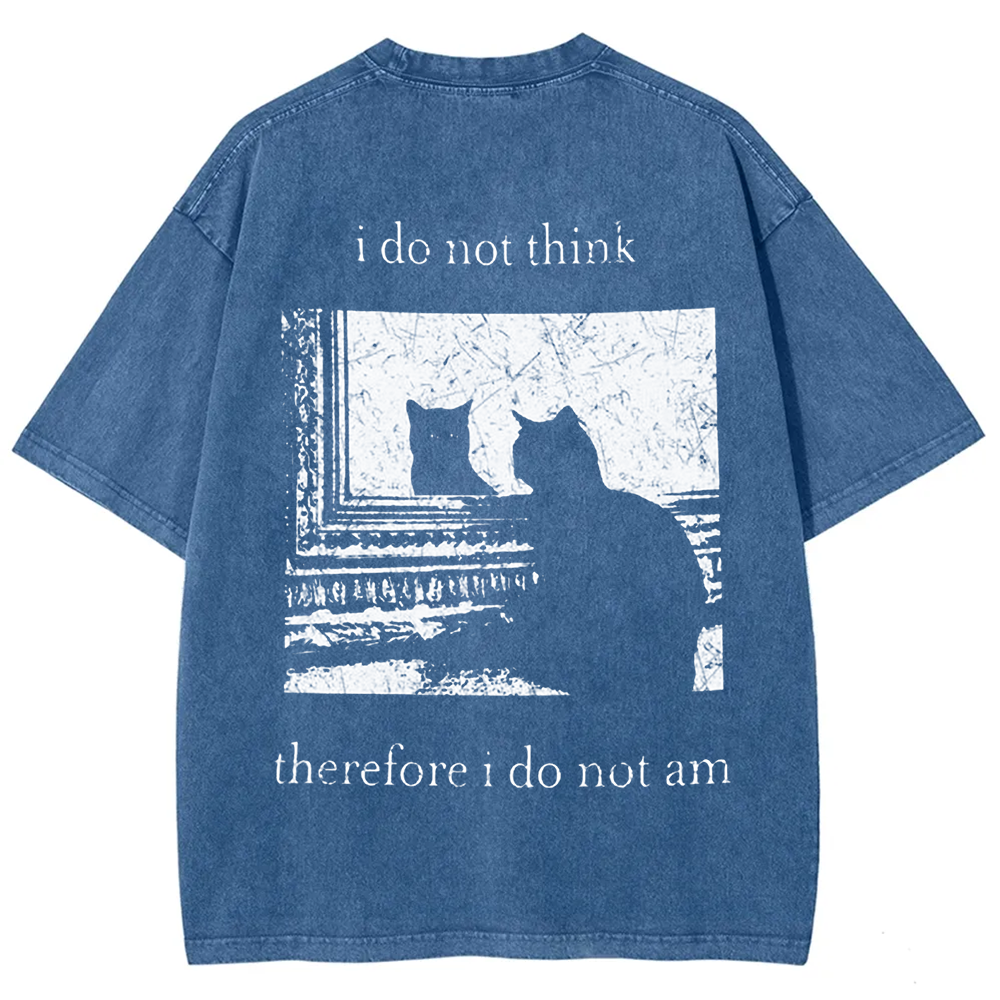 Unisex Vintage I do not think therefor I do not am Funny Cat t-Shirt