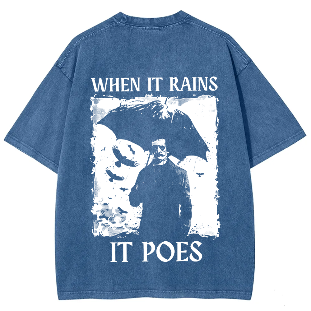 Unisex Vintage Edgar Allan Poe Musicians When It Rains It Pours t-Shirt