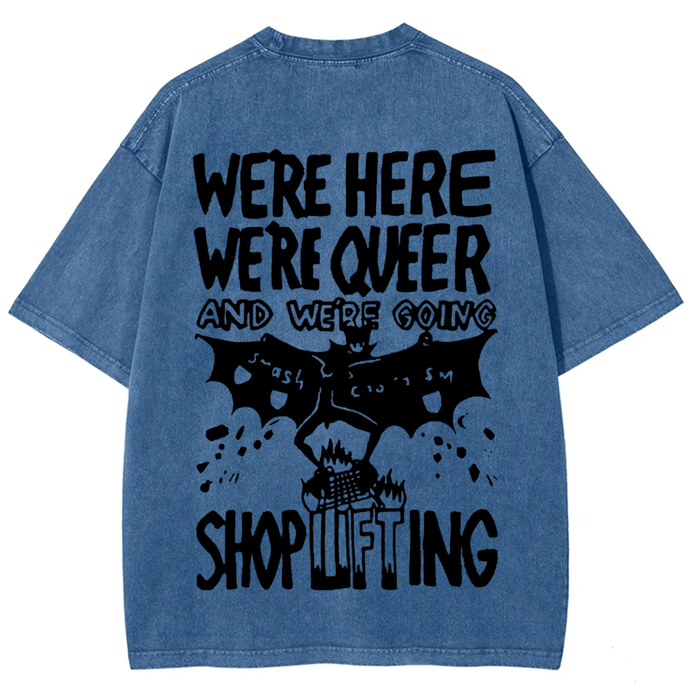 Unisex Vintage  We are Here， We are  Queer t-Shirt