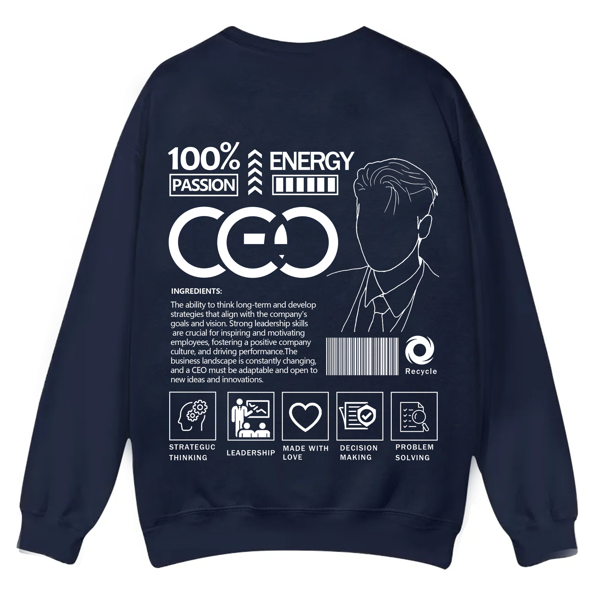 CEO Unisex Casual Crewneck Sweatshirt