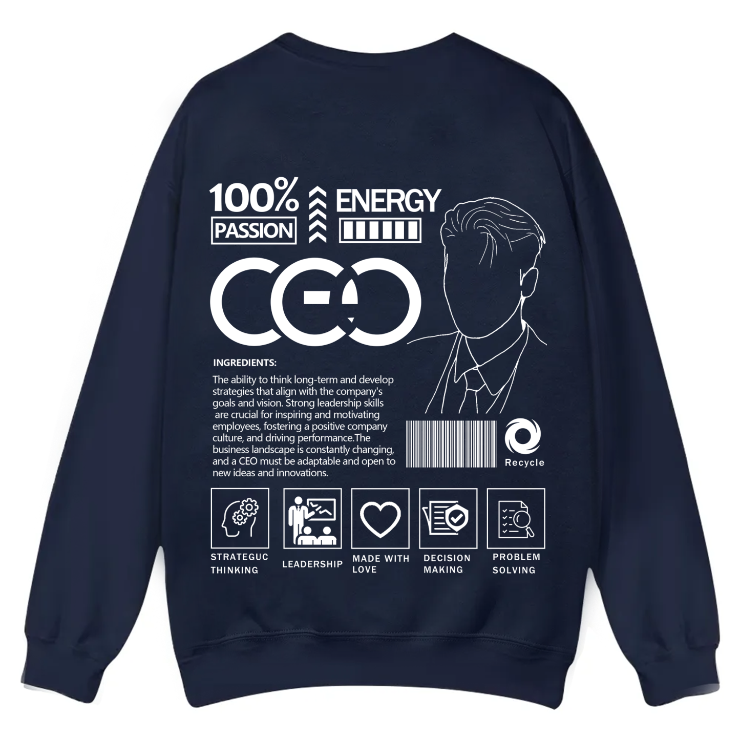 CEO Unisex Casual Crewneck Sweatshirt