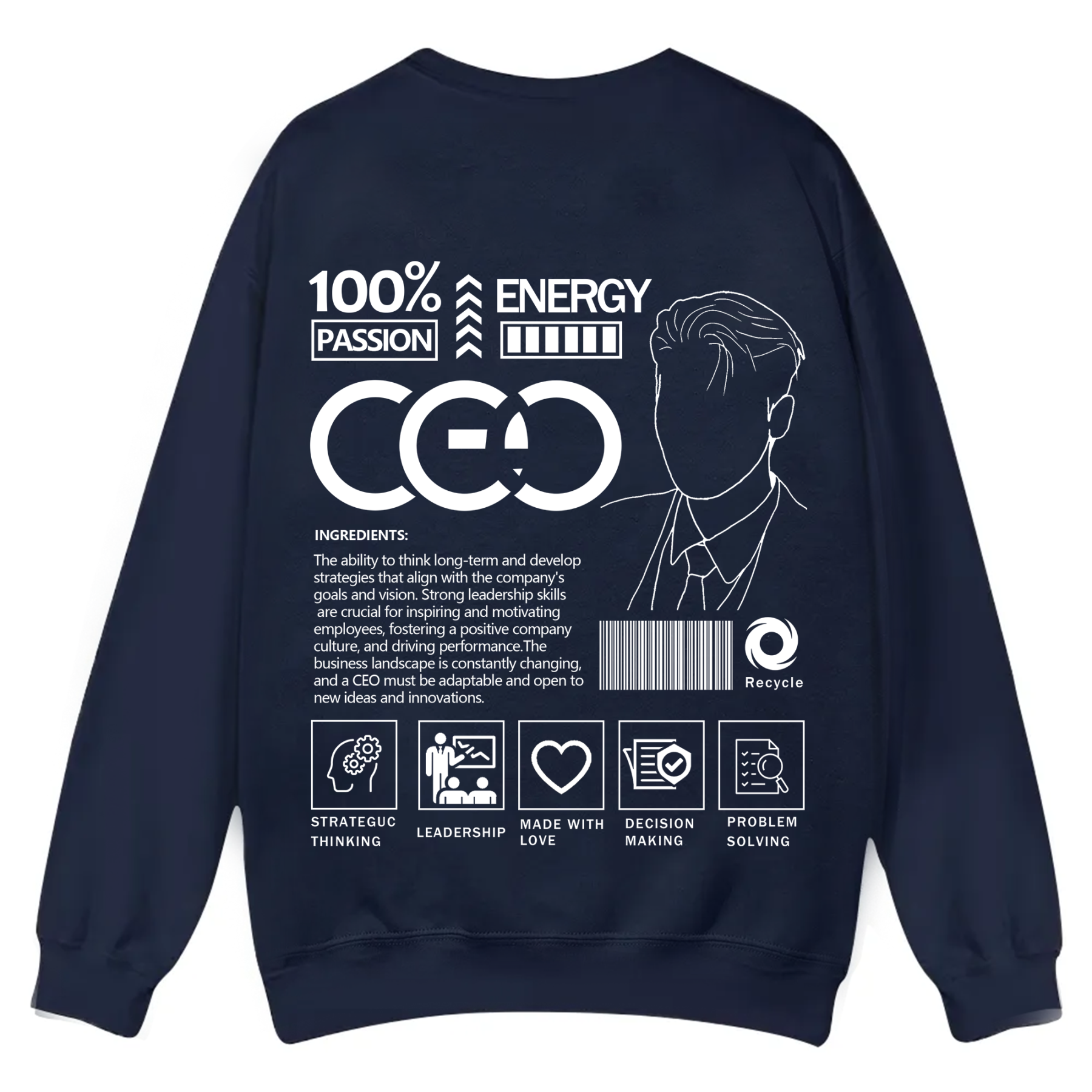 CEO Unisex Casual Crewneck Sweatshirt