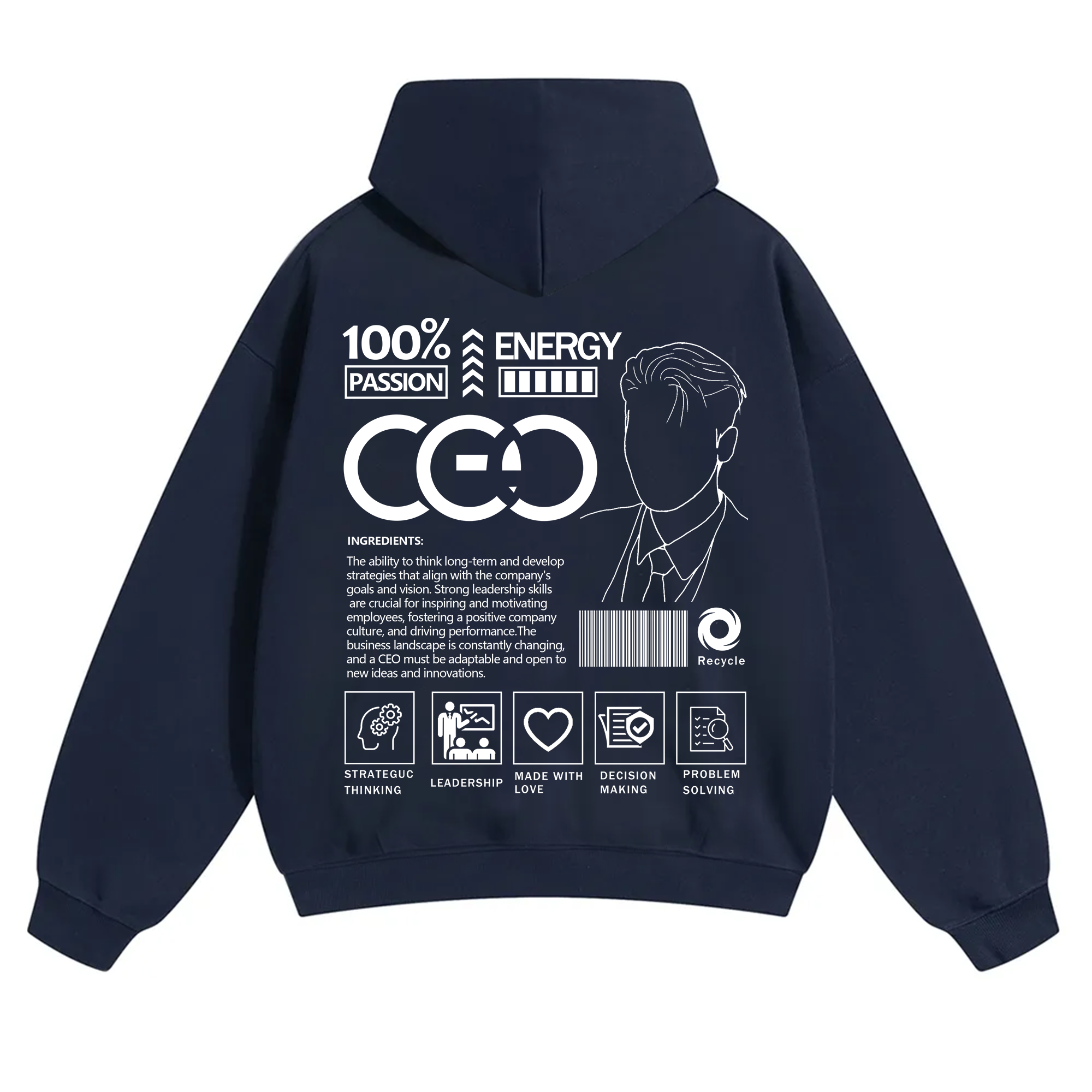 CEO Unisex Casual Print Hoodie