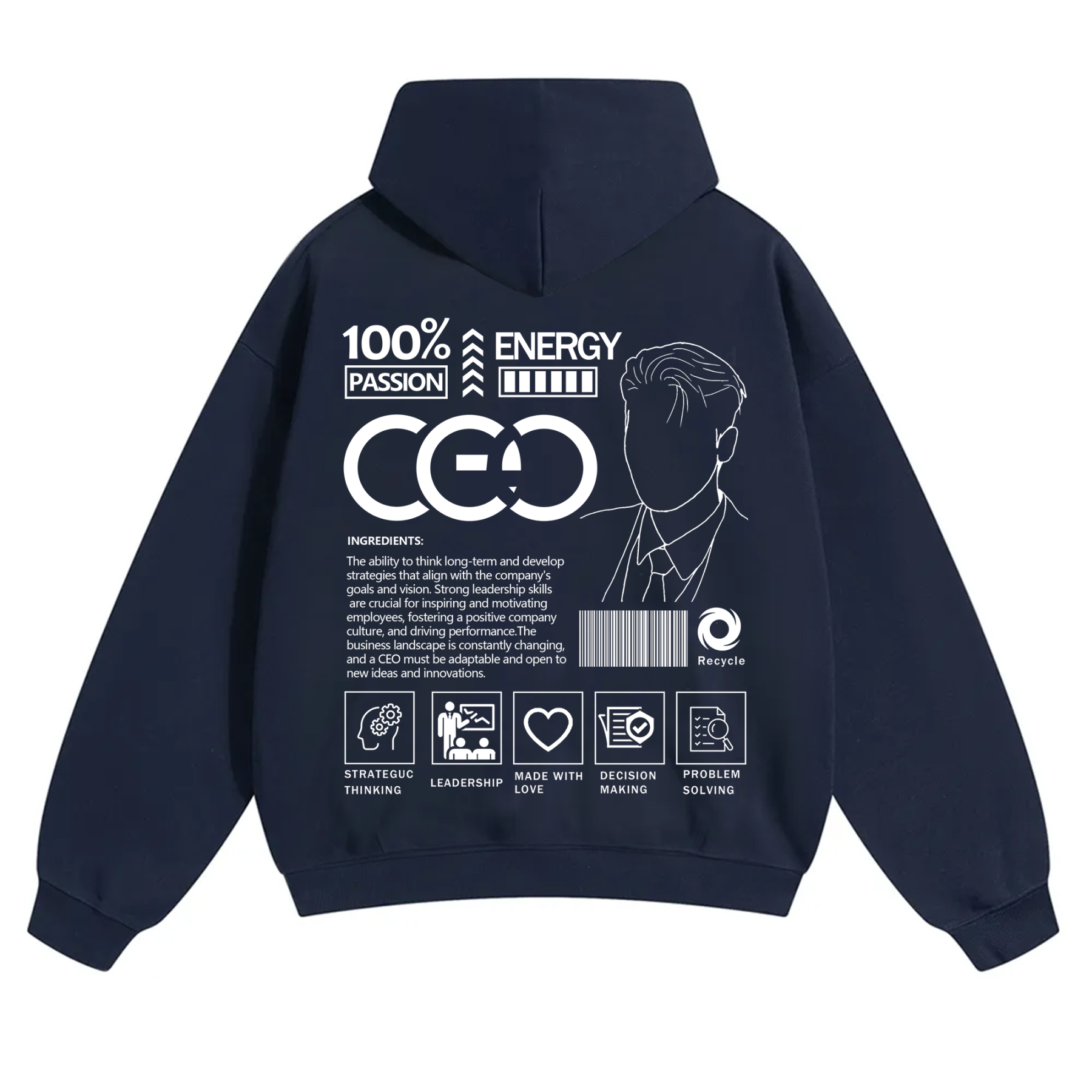 CEO Unisex Casual Print Hoodie