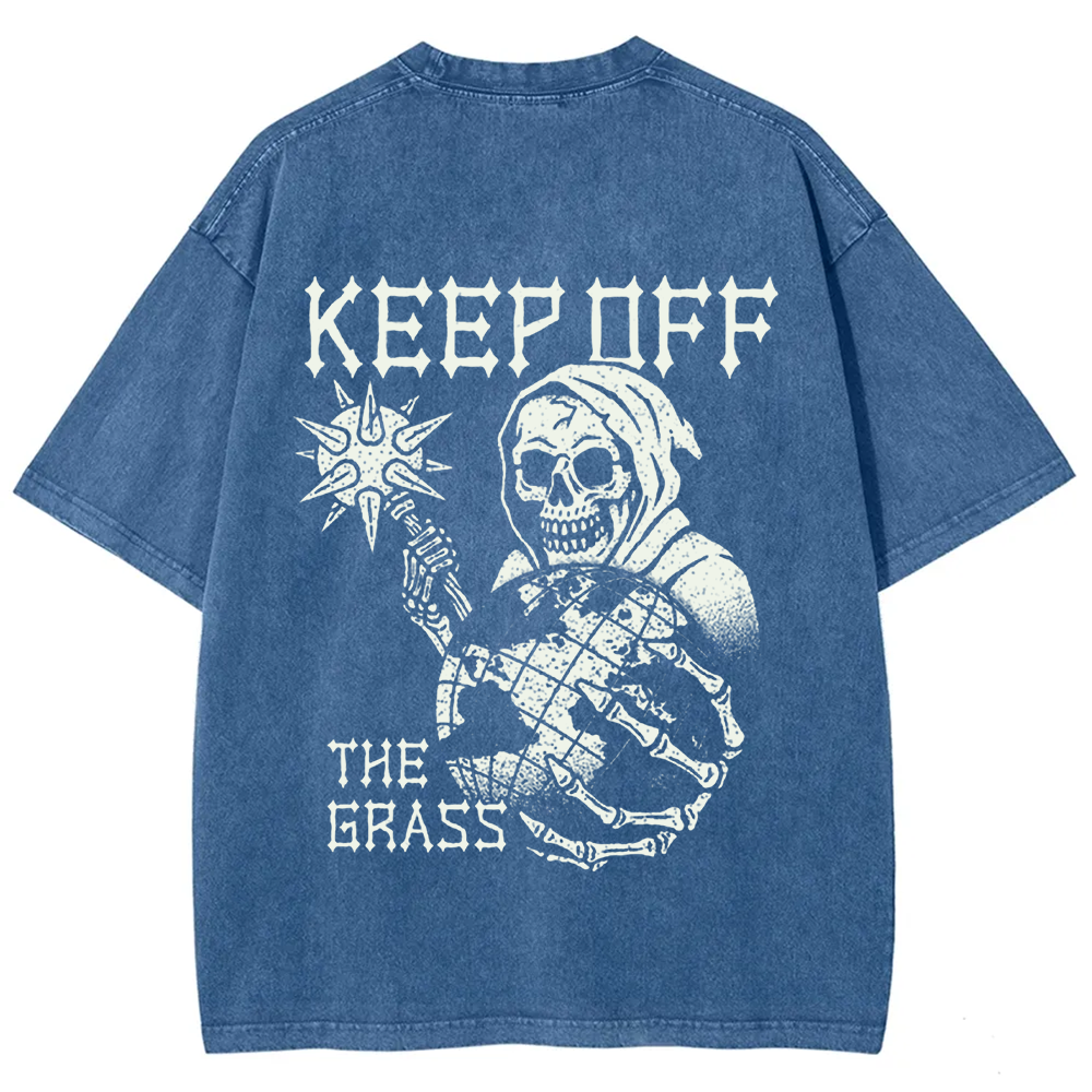 Unisex Vintage Keep Off The Grass Skull t-Shirt