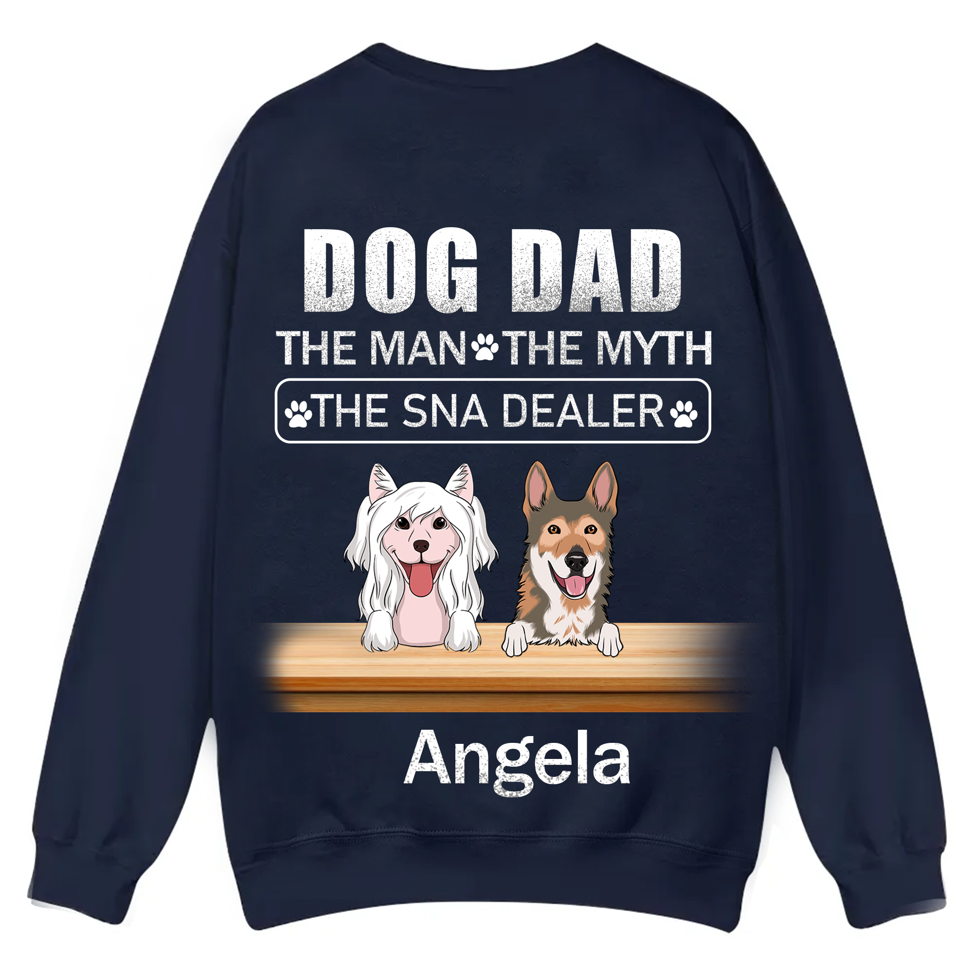 Dog Dad The Man The Myth The Snack Dealer - Personalized Custom Unisex Casual Crewneck Sweatshirt