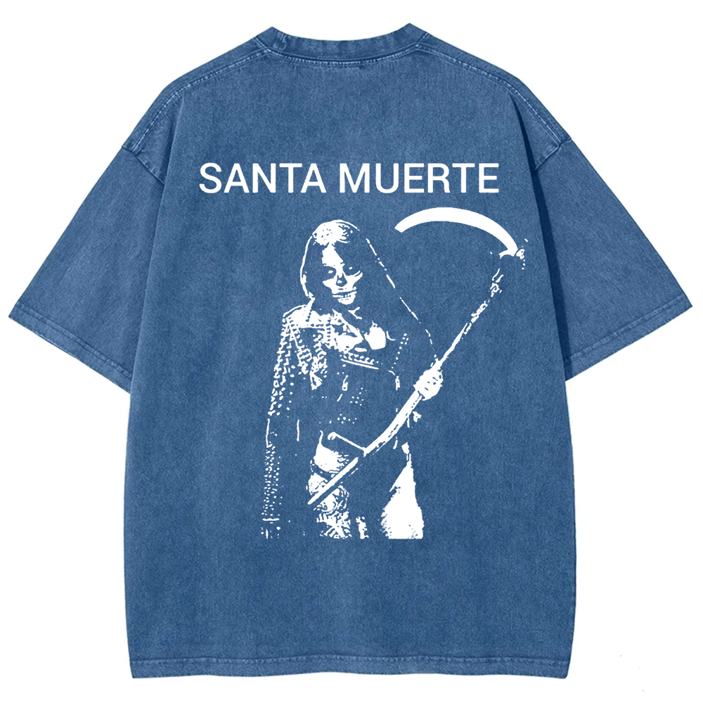 Unisex Vintage Santa Muerte Art Illustration t-Shirt