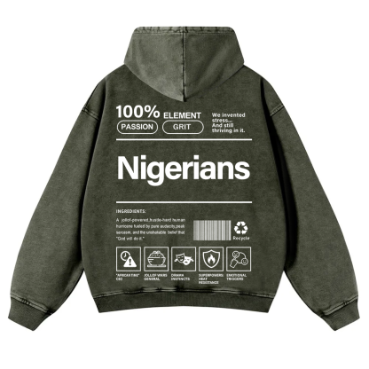 Nigerians Unisex Fit  Washed Hoodie wearishow