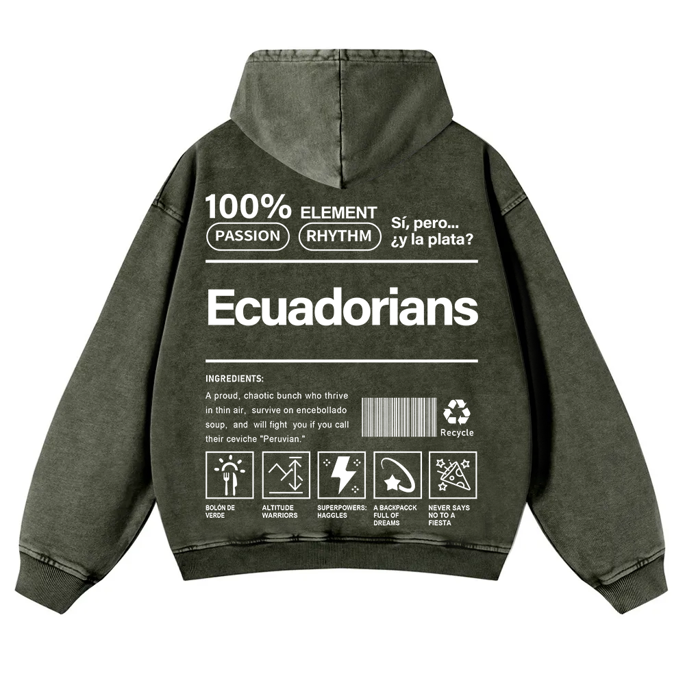 Ecuadorians Unisex Fit  Washed Hoodie wearishow