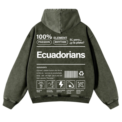 Ecuadorians Unisex Fit  Washed Hoodie wearishow