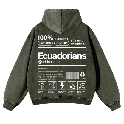 Ecuadorians Addcustom Unisex Fit  Washed Hoodie wearishow