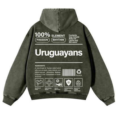 Uruguayans Unisex Fit  Washed Hoodie wearishow