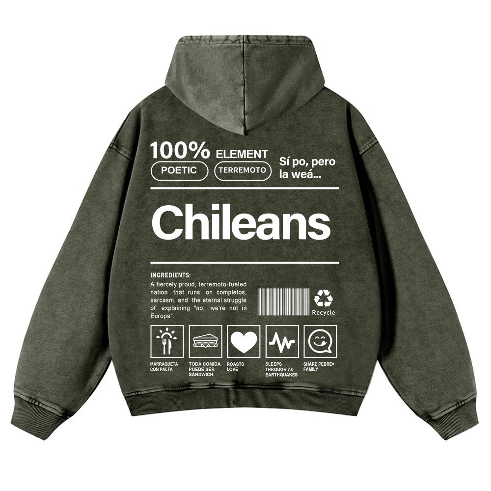 Chileans Unisex Fit  Washed Hoodie wearishow